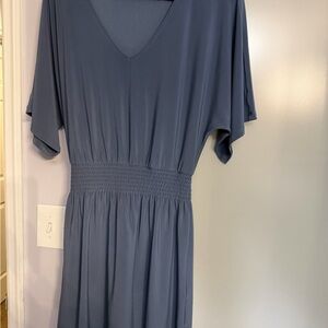 White House Black Market Slate Blue Midi Dress